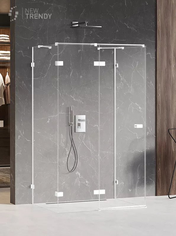 New Trendy Avexa White Kabina Prostokątna Przyścienna L 90x120x200 Czyste 6mm Active Shield (EXK-2857)
